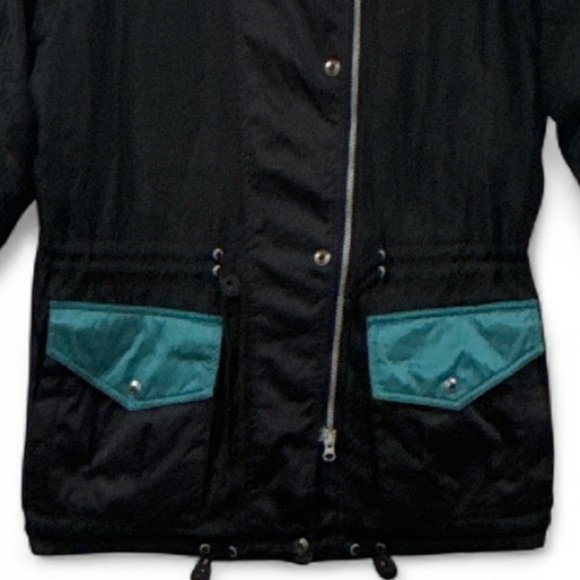 Vintage Obemeyer Black Multi Color Block Down Puffer Ski Jacket Size 8 - Picture 3 of 15